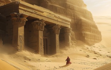 Egyptian Mythology, Desert, Temple, Mystery Wallpaper