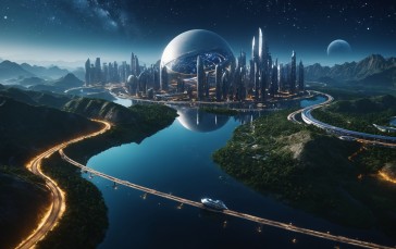 Planet, Space, Cityscape, City Wallpaper