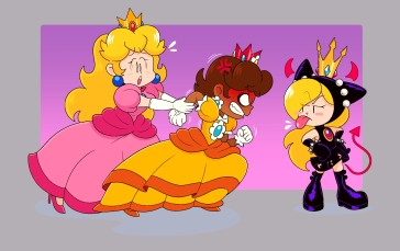 Princess Peach, Princess Daisy, Wapeach, Crown, Princess, Blonde Wallpaper