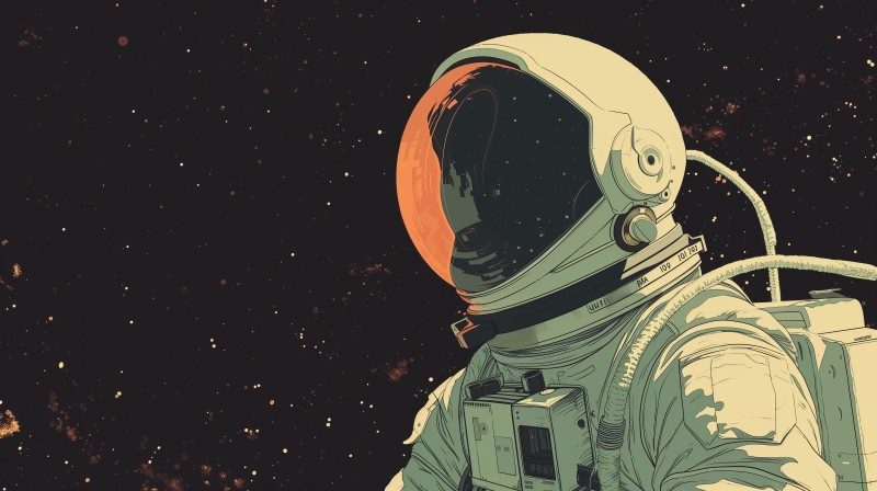 AI Art, Illustration, Space, Astronaut Wallpaper