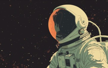 AI Art, Illustration, Space, Astronaut Wallpaper